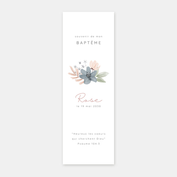 Plant wreath baptism bookmark