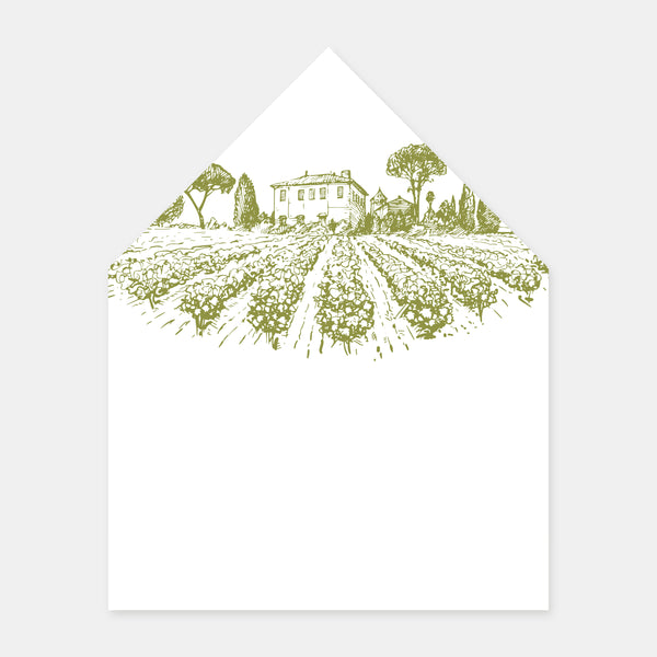 Envelope lining with vineyard engraving - 50ex