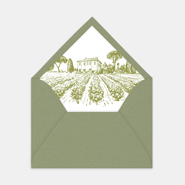 Envelope lining with vineyard engraving - 50ex