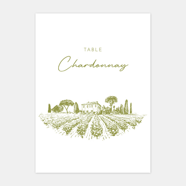 Marque table de mariage gravure vignoble - 5ex