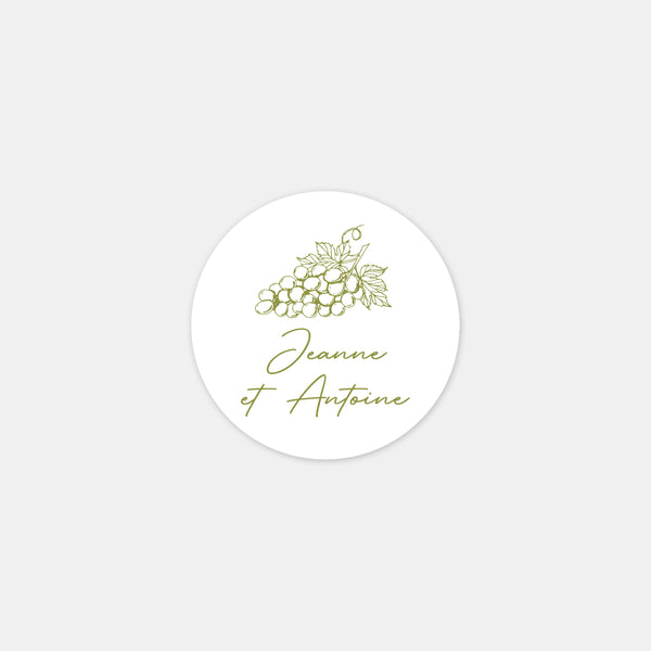 Stickers personnalisés mariage gravure vignoble