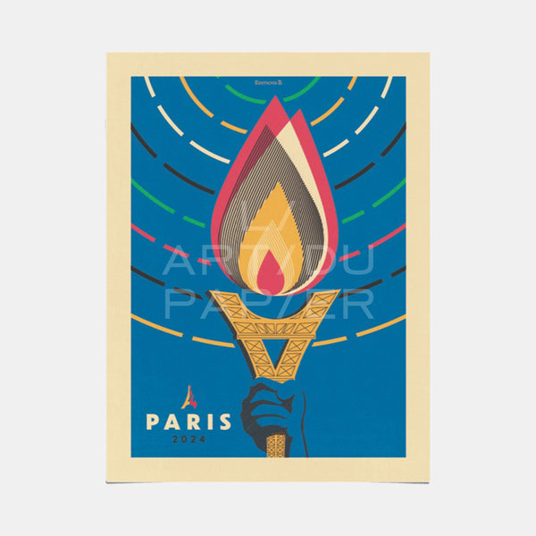 Paris Poster - Olympic Flame 