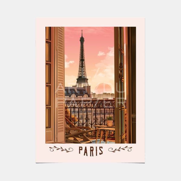 Paris-Plakat - Balkon des Eiffelturms