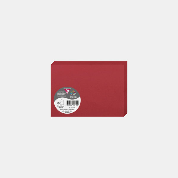 Carte pré pliée 110x210 velin 210g rouge groseille Pollen