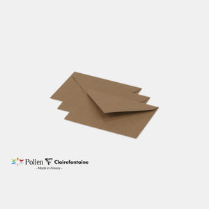 POLLEN Enveloppes - 114 x 162 mm - Papier Kraft Lot de 20