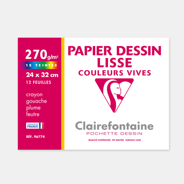 Pochette papier lavis aquarelle 300g - 24x32 - Clairefontaine – L'Art du  Papier Paris