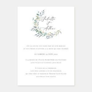 Faire-part mariage calque Bouquet sauvage - Le faire-part Français.fr
